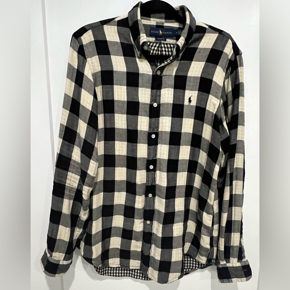 Polo flannel classic fit button down size medium